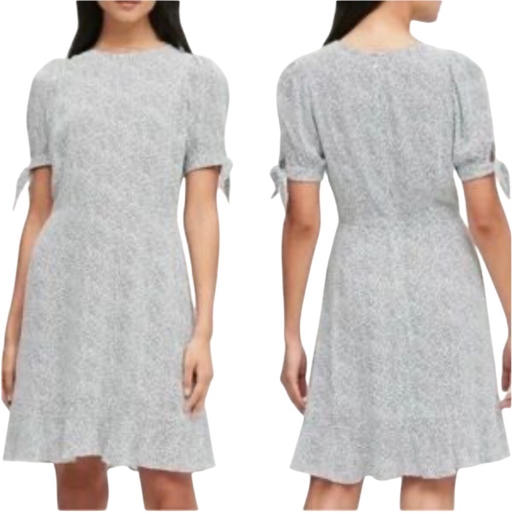Banana Republic ECOVERO‎ Puff Sleeve Polka Dot Mini Dress White Black Size 2